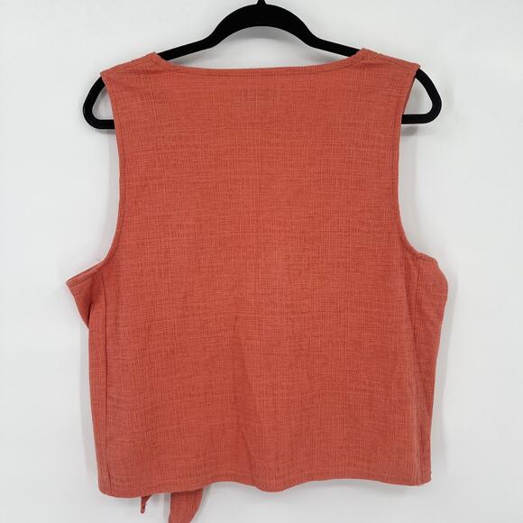 Madewell Texture & Thread Pink Wrap Tie Tank Top Women's XL Style L8969 - Picture 4 of 8